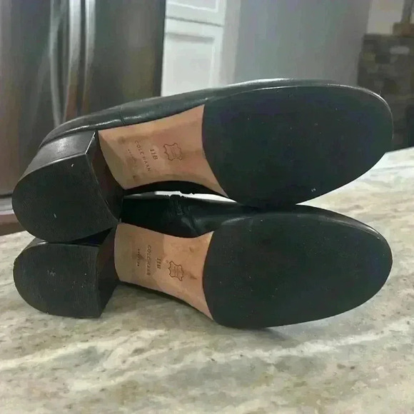 Cole Haan Women's Grand High Heel Boots leather Black Size 11B zip up inside - Picture 5 of 11